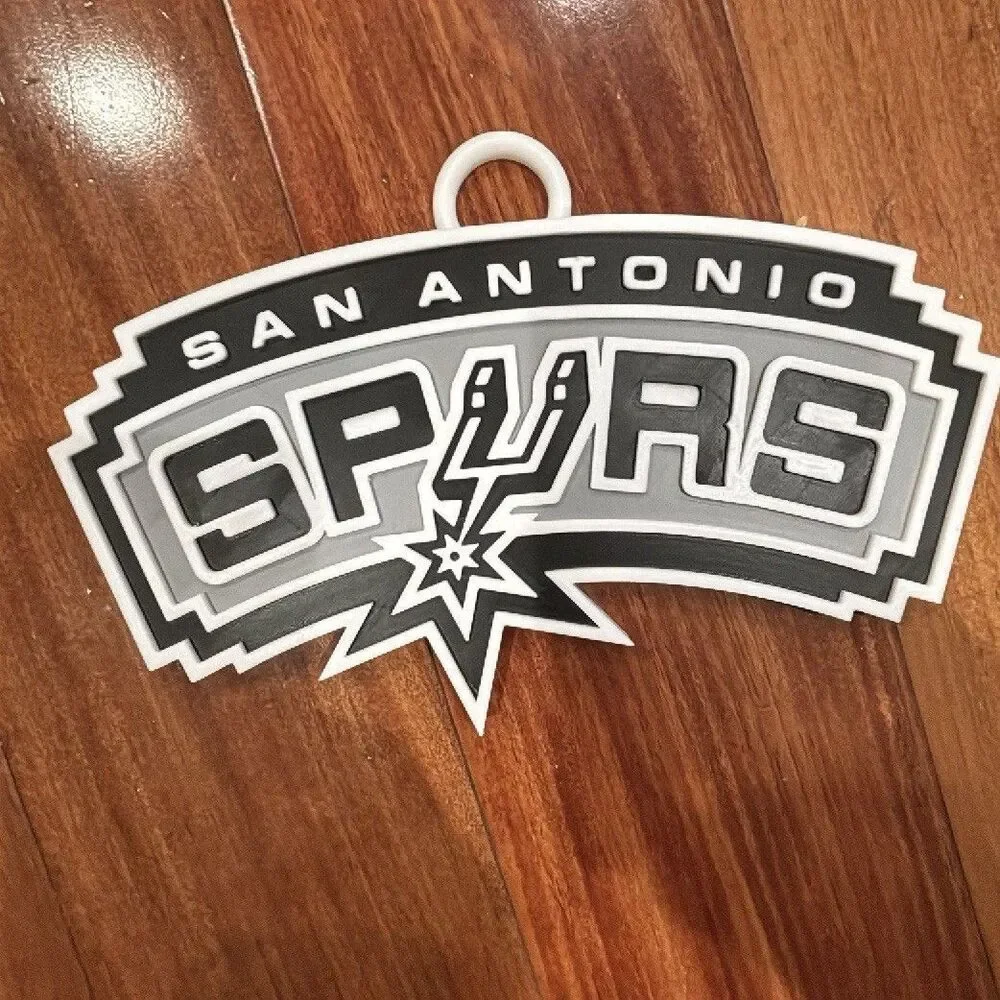 San Antonio Spurs NBA Basketball Logo Hanging Charm/Tag Black Gray White